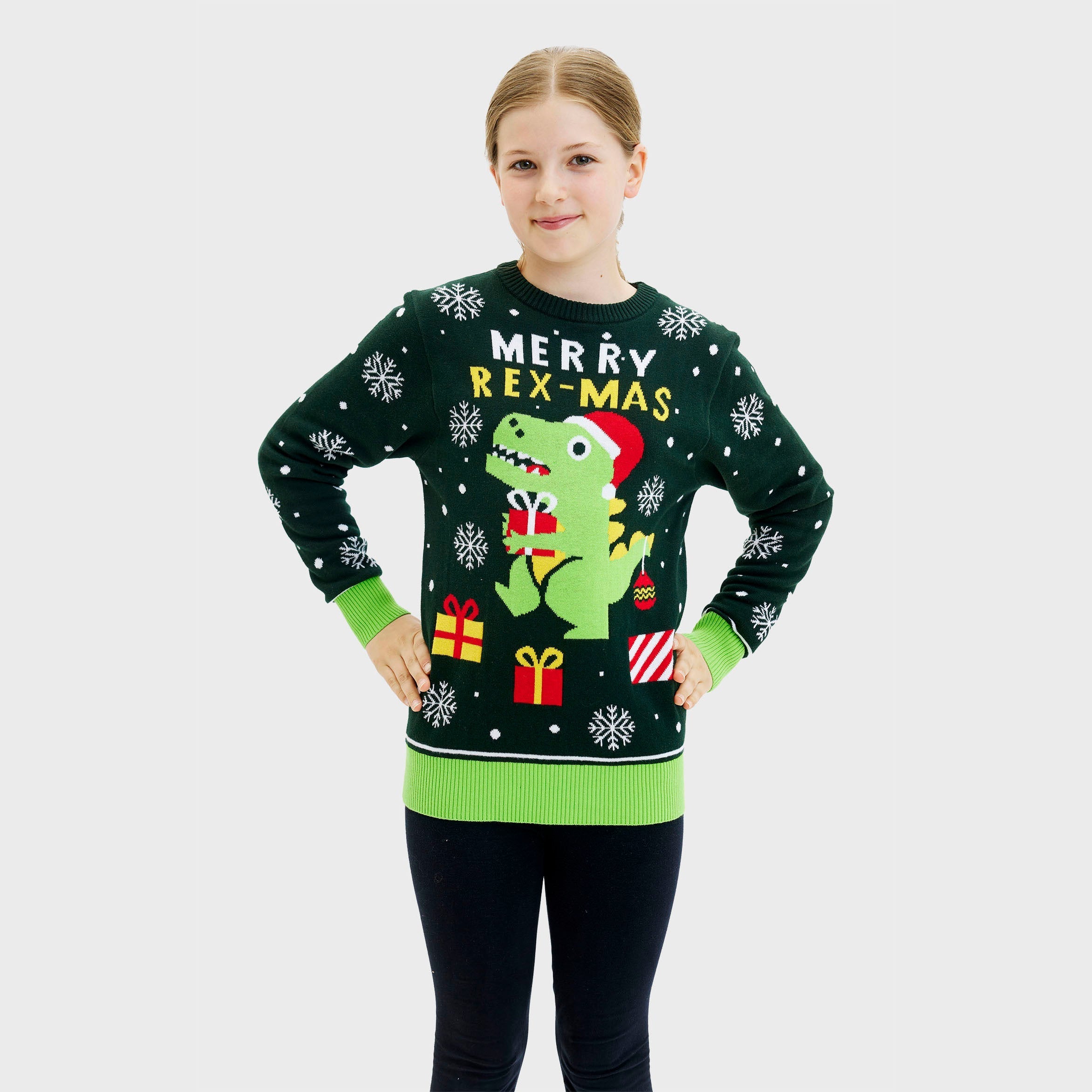 Cute dino christmas sweater - child.